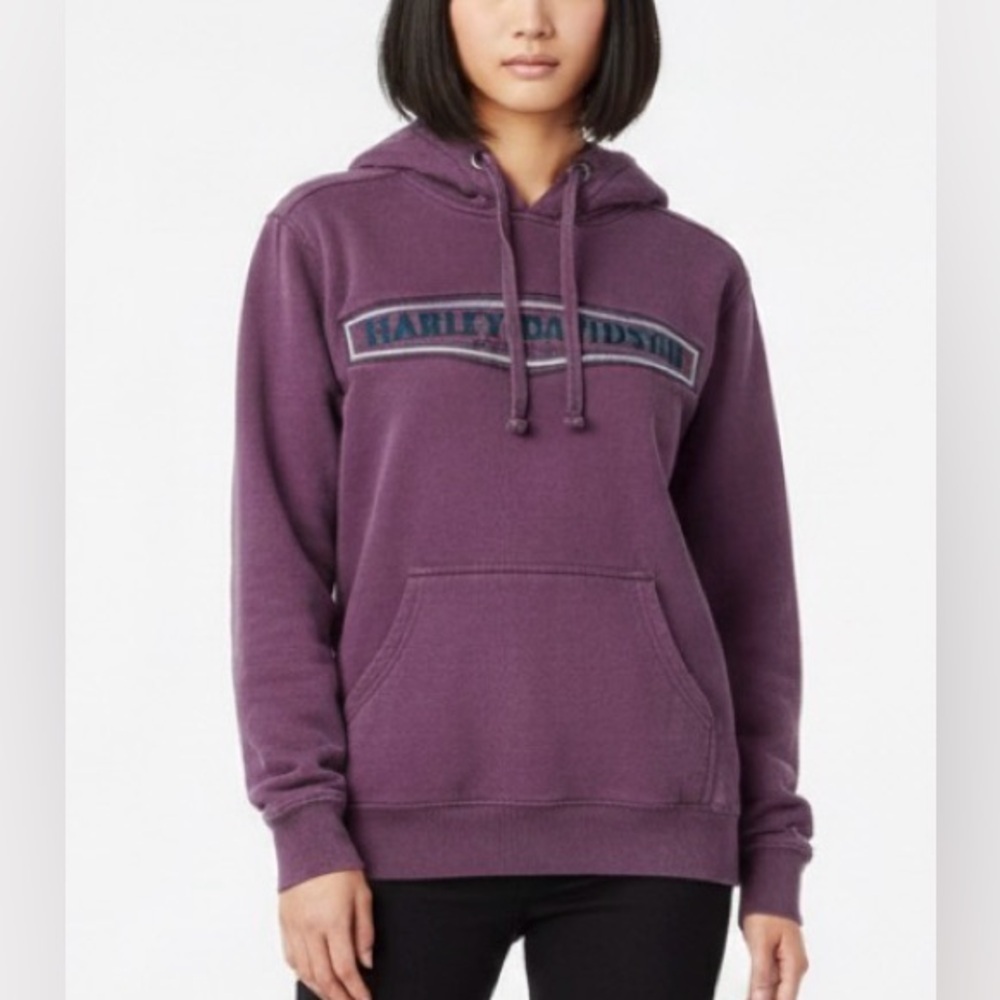Harley‎ Davidson Purple Sweatshirt  Pullover Hoodie Embroid Logo M/L?